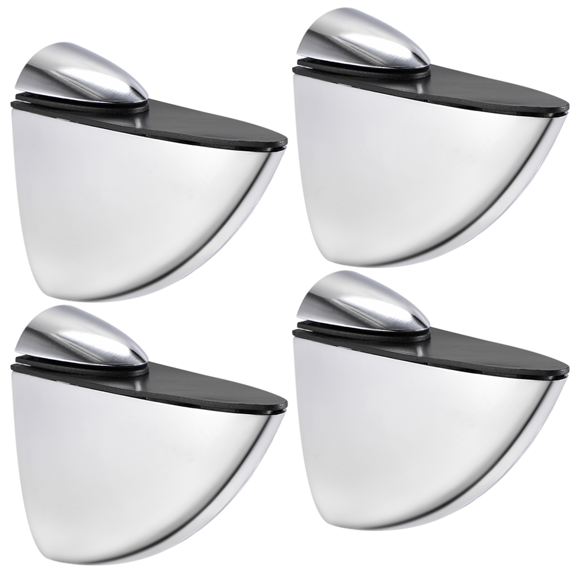 Glass Shelf Bracket Clamp Solid Adjustable Wall Mount for 333mm 4 Pcs