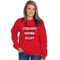 thumbnail image 3 of My Strength My Father My Glory Jesus Unisex Plus Fleece Graphic Sweatshirt Brisco Brands 4X, 3 of 5