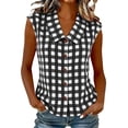 thumbnail image 2 of Yievot Womens Plaid Button Down Shirts Collared Sleeveless Shirts Relaxed Fit Casual Summer Tops, 2 of 8