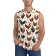 thumbnail image 1 of Balery Roosters and Chickens Camisetas sin mangas para hombre, absorbe la humedad y protege contra el mal olor.-Medium, 1 of 7