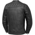 thumbnail image 2 of First Mfg Co - Cinder - Men's Motorcycle Biker Riding Black Black Leather Jacket - Extra Large, 2 of 5