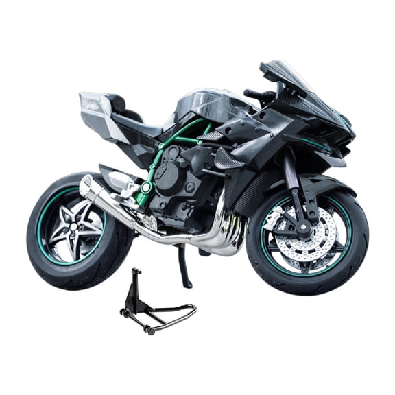 Modelo de motocicleta a escala 1/10 juguete de motocicleta, colección, adorno de aleación robusto realista con sonido y luz para niños regalos para Gris