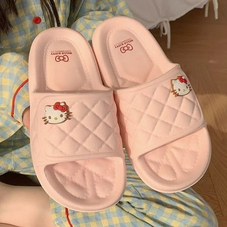 

Sanriod Slippers Hello Kitty Cute Kuromi Fashion Summer Women Cinnamorol Mules Flip Flop Mymelody Sandals Flat Casual Soft Shoes