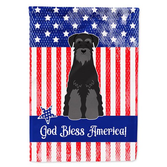 Carolines Treasures BB3027CHF Patriotic USA Standard Schnauzer Black Flag Canvas House Size
