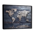 thumbnail image 2 of Designart "Rustic Pathways On The World Map I" World Map Floater Framed Wall Art Living Room, 2 of 5