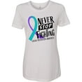 thumbnail image 3 of Inktastic Never Stop Fighting Suicide Prevention Awareness Ribbon Women's T-Shirt, 3 of 5