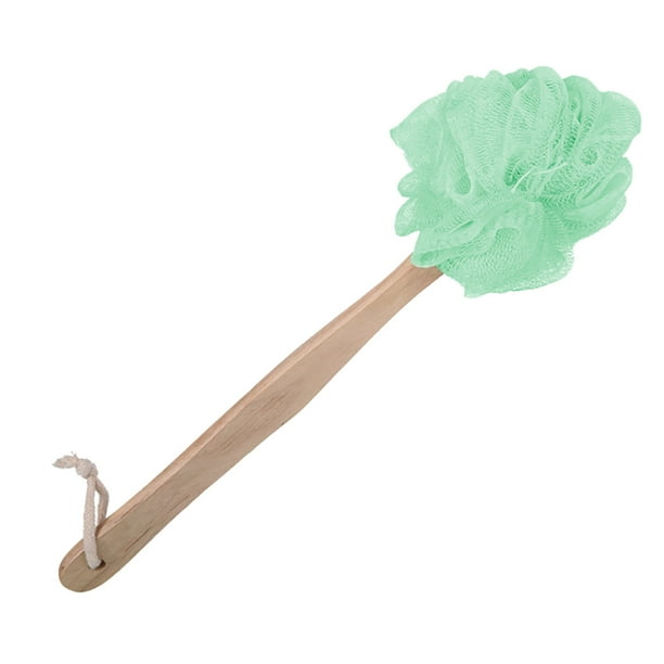 Injueey Depurador de espalda Exfoliante Ducha Cuerpo Cepillo Esponja Bola de fregado con mango largo de Juegos de accesorios de baño Verde oscuro Injueey HA003116-04
