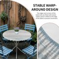 thumbnail image 2 of Blue Beige Farmhouse Round Tablecloth for 36-44 Inch Tables, Fitted Table Cover with Elastic Edge, Vintage Wooden Striped Waterproof Outdoor Table Cloth Protector for Patio Garden Dinner Picnic, 2 of 9