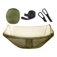 thumbnail image 4 of Hamaca para acampar con hamaca de red Columpio Hamaca plegable Bolsa de transporte Ligera Verde Cola Manta al aire libre, 4 of 8