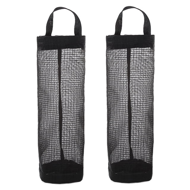 2 Pcs Support de Sac en Plastique, Distributeurs, Support de Sacs Poubelle, Conteneurs de Recyclage, Distributeurs de Rangement Suspendus en Maille, Pliables Suspendus en Maille