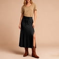 thumbnail image 2 of Women's Casual Long Skirts Stretchy Soft Bodycon Maxi Formal Skirts Knit High Waist Skirts for Women, 2 of 5