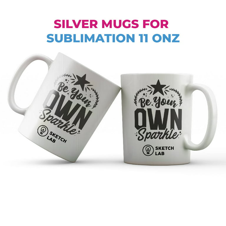 SketchLab Black mugs inside and on handles for sublimation 11 oz (box of 12  and 36 units) ,Creating Custom Coffee Mugs, heat Press Sublimation Mug,  Infusible Blank with Sublimation Ink. 