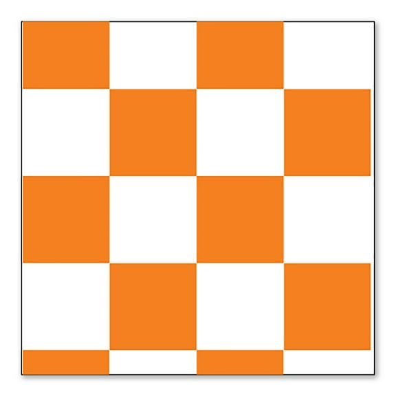 DistinctInk Custom Bumper Sticker - 8" x 8" Decorative Decal - White Background - Tennessee Checkerboard - Orange, Clear