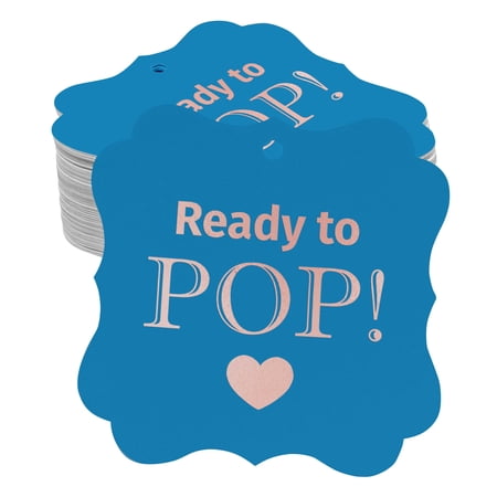 Inkdotpot Ready To Pop Baby Shower Bottle Tag Real Rose Gold Foil Favor Bracket Shape Hang Tags Pack Of 100