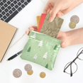 thumbnail image 5 of PU Leather Coin Purse Wallet Compact Water-Resistant Card Cases Money Organizers Green and White Christmas Tree, 5 of 7
