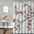 thumbnail image 2 of Orinice Cherry Blossoms Bathroom Decor Set, Colorful Luxurious Graphic Print Polyester Fabric Fashion Shower Curtain Set with Hooks, Washable Bathroom Decor Sets, Multi-Size 69x72, 2 of 7