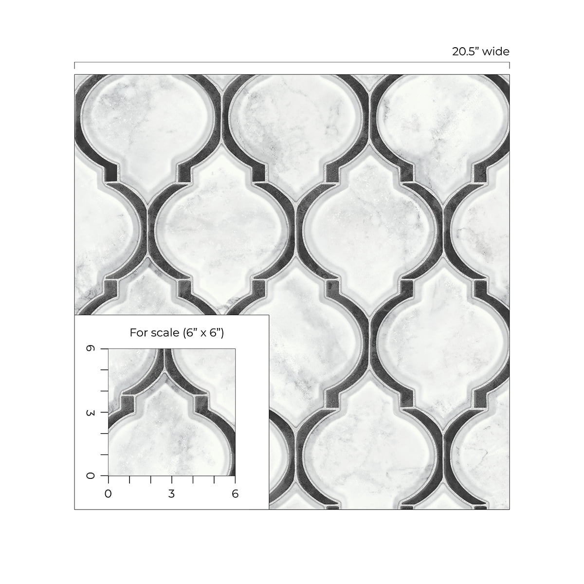 NextWall Marbled Ogee Peel and Stick Wallpaper