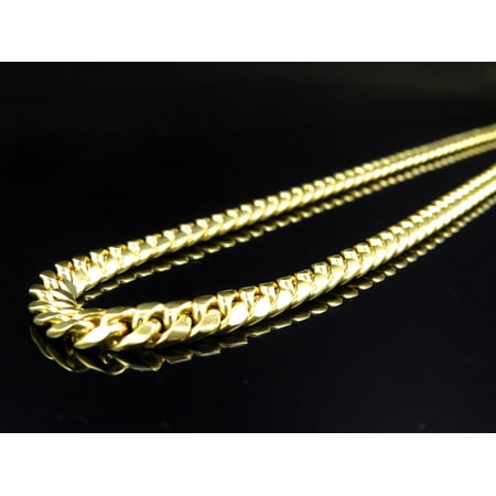 Hollow 10K Yellow Gold Miami Cuban Link Chain Necklace 28-38 inches (6 mm)
