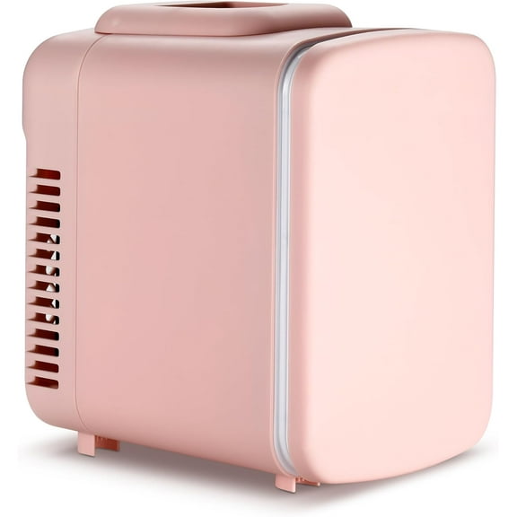 MY  Mini Fridge, 4L/6 Can Portable Cooler & Warmer Freon-Free Small Refrigerator, Provide Compact Storage for Skincare, Beverage, Food, Cosmetics for Bedroom, Office, Dorm, Black