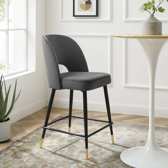 Modway Rouse Performance Velvet Counter Stool, Brown