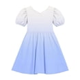 thumbnail image 5 of Ashirexll Girls Summer Dress Children Short Sleeve Round Neck Classic Back Solid Color Casual A-Line Dress for Preteen Kids, 5 of 7