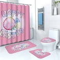 thumbnail image 4 of Uutvery Easter Bunny Egg Shower Curtain, Waterproof Bathroom Curtain for Home, Wet Dry Separation Partition, 70.87x70.87 Inches, 4 of 5