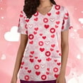 thumbnail image 1 of TIMIFIS Hauts de Blouse pour Femmes, Manches Courtes, Col en V, Imprimé, avec Poches, 1 of 5