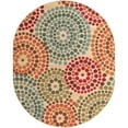 thumbnail image 2 of Unique Loom Outdoor Modern Collection Area Rug - Spark (7' 10" x 10' Oval Beige/Burgundy), 2 of 9