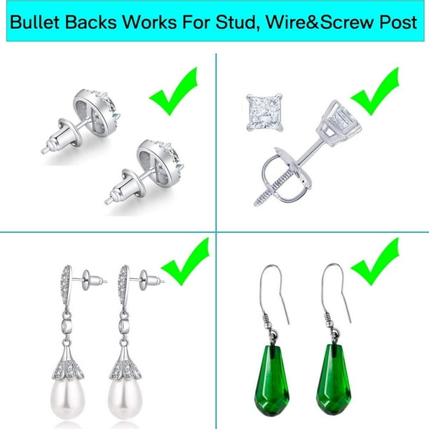 Screw on clearance earring backs walmart