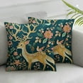 thumbnail image 3 of Deer Pillows Decorative Throw Pillow Cover Magic Love Flower Bird on Antler Pillow Case  Easter Square Cushion Cover for Sofa Bed Green Pink, 3 of 7
