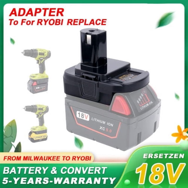For Milwaukee 20V/18V Li-Ion Battery Convert To RYOBI 18V P108 ABP1801 Adapter