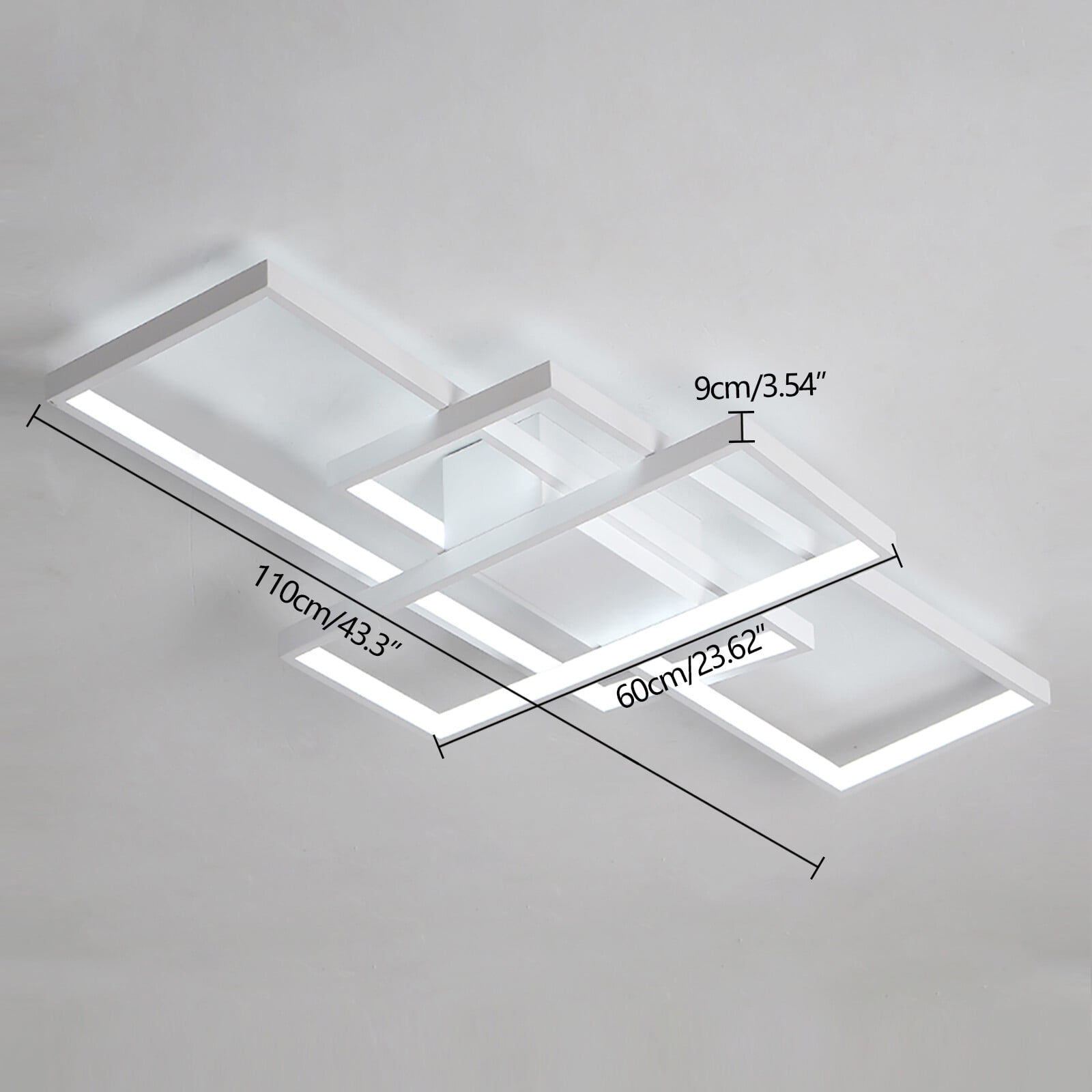 LED Ceiling Light 72W 9000LM, Dimmable Modern Flush Mount Light Fixture with Remote, 3000K-6000K Adjustable Color Temperature, High CRI>90 for Living Room Bedroom Kitchen