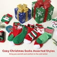 thumbnail image 4 of 12 pares de calcetines navideños para mujer, calcetines navideños de vellón coral grueso, calcetines navideños mullidos para mujer, calcetines cálidos y acogedores de invierno hasta la mitad de la pan, 4 of 7