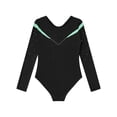 thumbnail image 4 of iiniim Girls One Piece Sequins Rhinestone Long Sleeve Leotards Athletics Gym Dance Unitard Bodysuit Light Green 8, 4 of 7