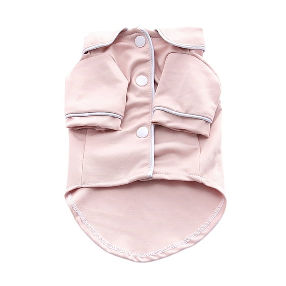 Dog Cat Pajamas Coat, Elastic Skin-friendly Soft Cotton Long Sleeve Warm Two Button Lapel Design Pet Clothes Costume for Puppy Kitten Daily Wear