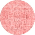 thumbnail image 1 of Ahgly Company Machine Washable Indoor Round Abstract Red Modern Area Rugs, 5' Round, 1 of 4