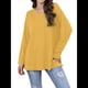 thumbnail image 1 of Blusas de Mujer de Larga con Cuello en V, Túnicas Casuales, Camisas Básicas, Blusas Holgadas Amarillo XXL, 1 of 7