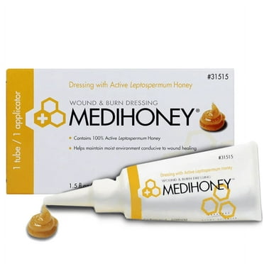 MEDIHONEY Wound and Burn Dressing Paste, 100% Leptospermum Honey, 1.5 ounce Tube, Non-adhesive, Sterile, 1 Count