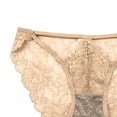 thumbnail image 2 of Gibobby Bragas Bikini Elásticas Encaje transpirable encaje sexy para mujer Ahueca hacia fuera y las nalgas Bragas breves puras （Beige，Talla única), 2 of 4