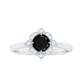 thumbnail image 5 of Rosec Jewels Vintage Style Black Spinel Engagement Ring - AAA Quality - Black Spinel Ring with Diamond Halo - with Jewelry Box, 10K White Gold, US 3.50, 5 of 9