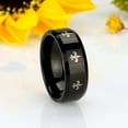 thumbnail image 3 of 8MM Comfort Fit Tungsten Carbide Wedding Band Fleur De Lis Patterned Black Ring (7 to 14), 9.5, 3 of 4