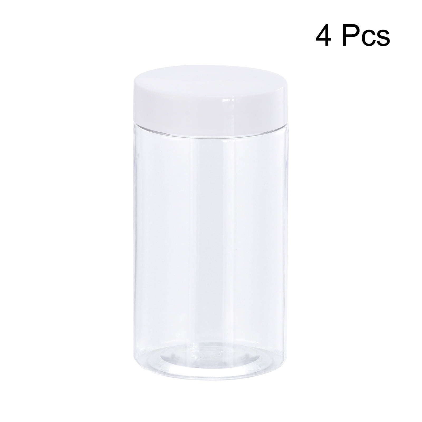 Unique Bargains Clear Plastic Jars with Screw Top Lid for Organizing 50mm x 97mm 4Pcs