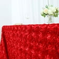 thumbnail image 2 of Efavormart 90"x156" Wholesale Rectangle Table Cover RED Grandiose Rosette 3D Satin Tablecloth For Wedding Party Event Decoration, 2 of 11