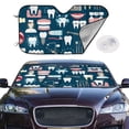 thumbnail image 2 of Kdxio Dental Print Windshield Sun Shade,UV Rays and Sun Heat Protection,Sunshade for Car Windshield,Car Shade Front Windshield - Medium, 2 of 6
