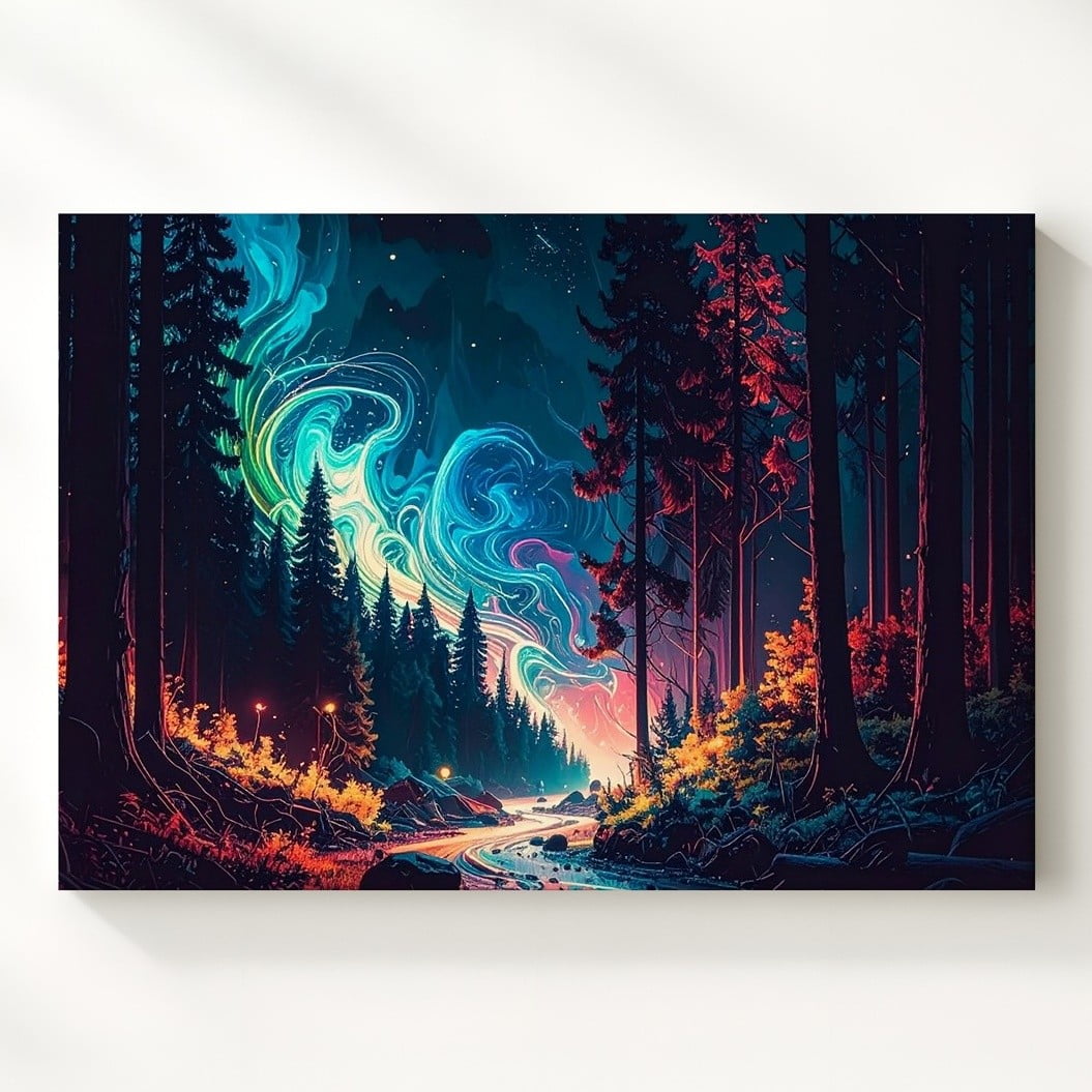 Enchanted Energy Trail Fantasy Wall Art Print Mystical Forest Decor