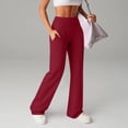 thumbnail image 4 of Lightweight Pants Women New Women's High Waisted Yoga Pants Stretchy Straight Leg Casual Workout Pants with Pockets Loose Soft Fitness Sports Pants, 4 of 9