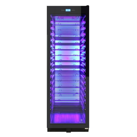 Vinotemp - 141-Bottle Single Zone Wine Cooler with Backlit Panel - Black