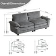 thumbnail image 4 of Ktaxon 86" W Loveseat Sofa Cloud Comfy Couch Corduroy Sleeper with 2 Oversized Seats Gray, 4 of 7
