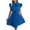 Blue, variant on IROINNID Women's Wood Ear Lace Up Bow Tie Waist Large Swing Pleated Dress A-Line Solid Color Dress