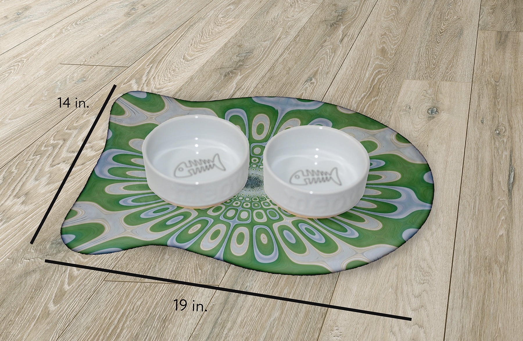 Simply Daisy Frog's Eye Fish Shape Pet Feeding Mat for Cats